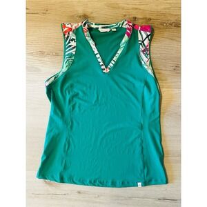 Lady Hagen Women's Tropical Piece Sleeveless Golf Polo Medium Lush Green